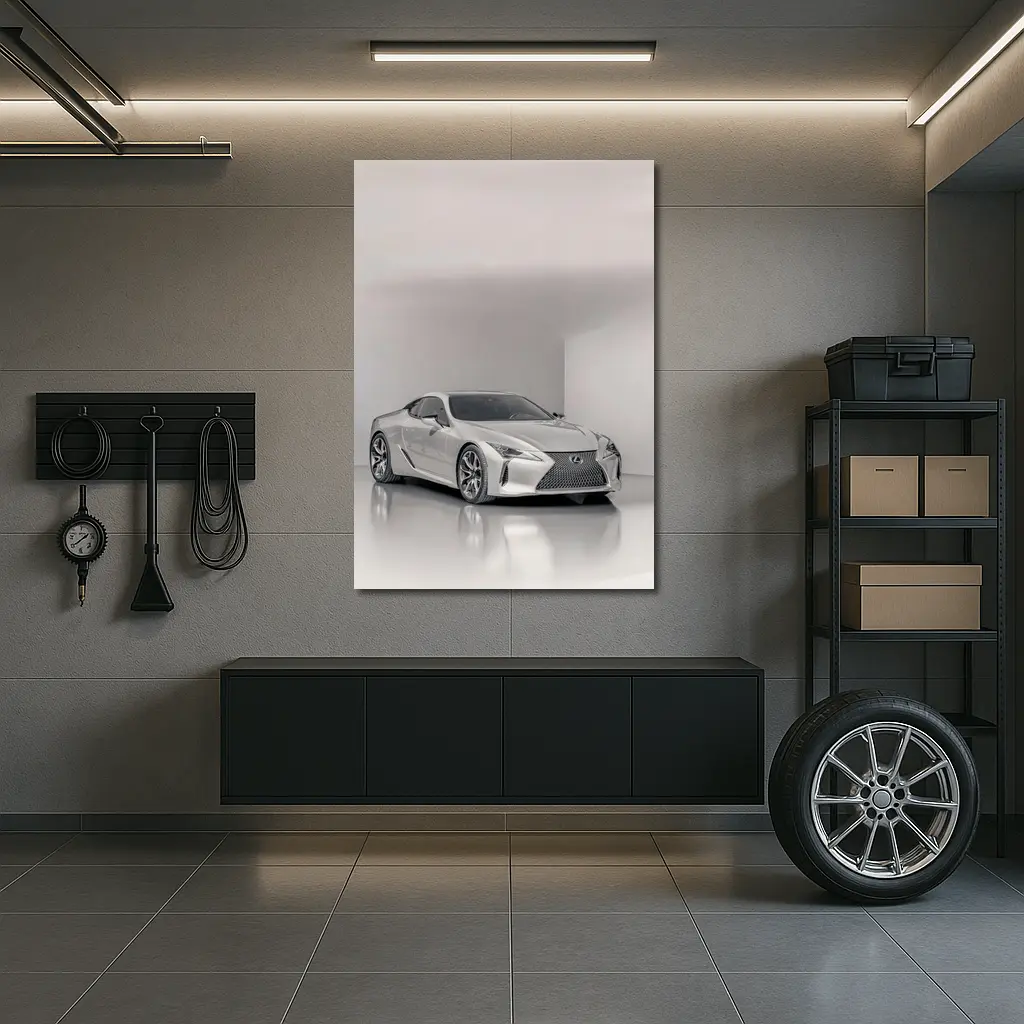 Lexus LC Silver Coupe Studio White Background – Wall Art