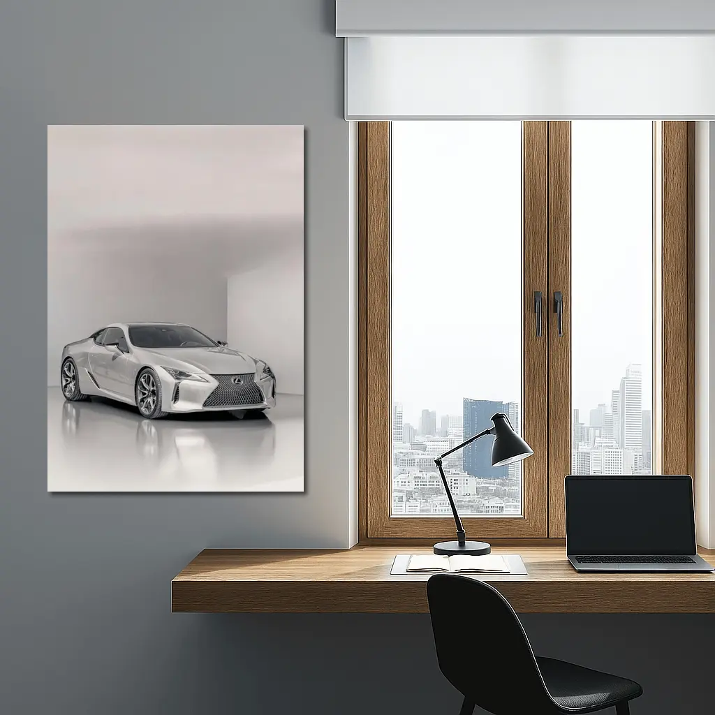 Lexus LC Silver Coupe Studio White Background – Wall Art