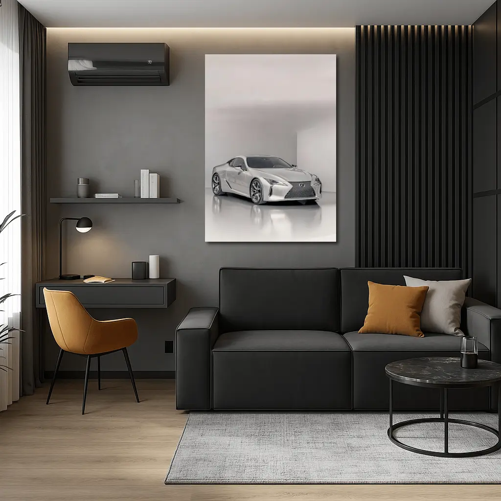 Lexus LC Silver Coupe Studio White Background – Wall Art