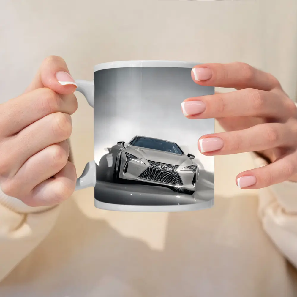 Lexus LC White Studio Light Background – Mugs