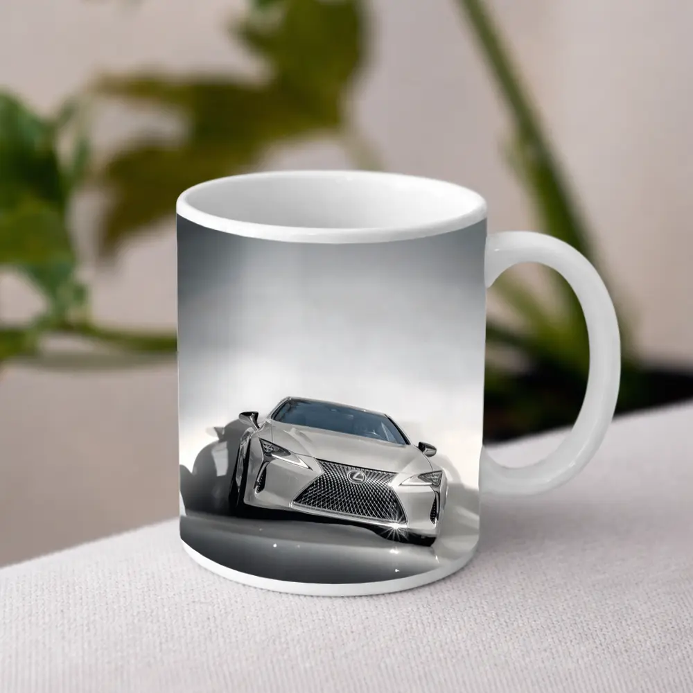 Lexus LC White Studio Light Background – Mugs