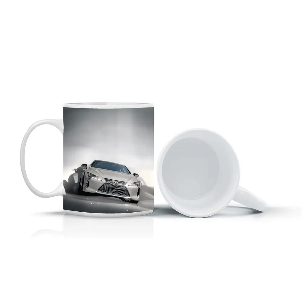 Lexus LC White Studio Light Background – Mugs