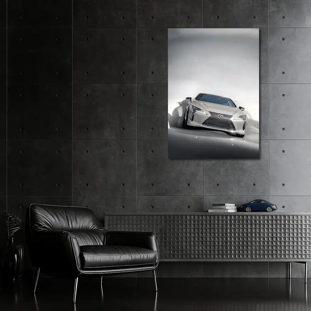 Lexus LC White Studio Light Background – Wall Art