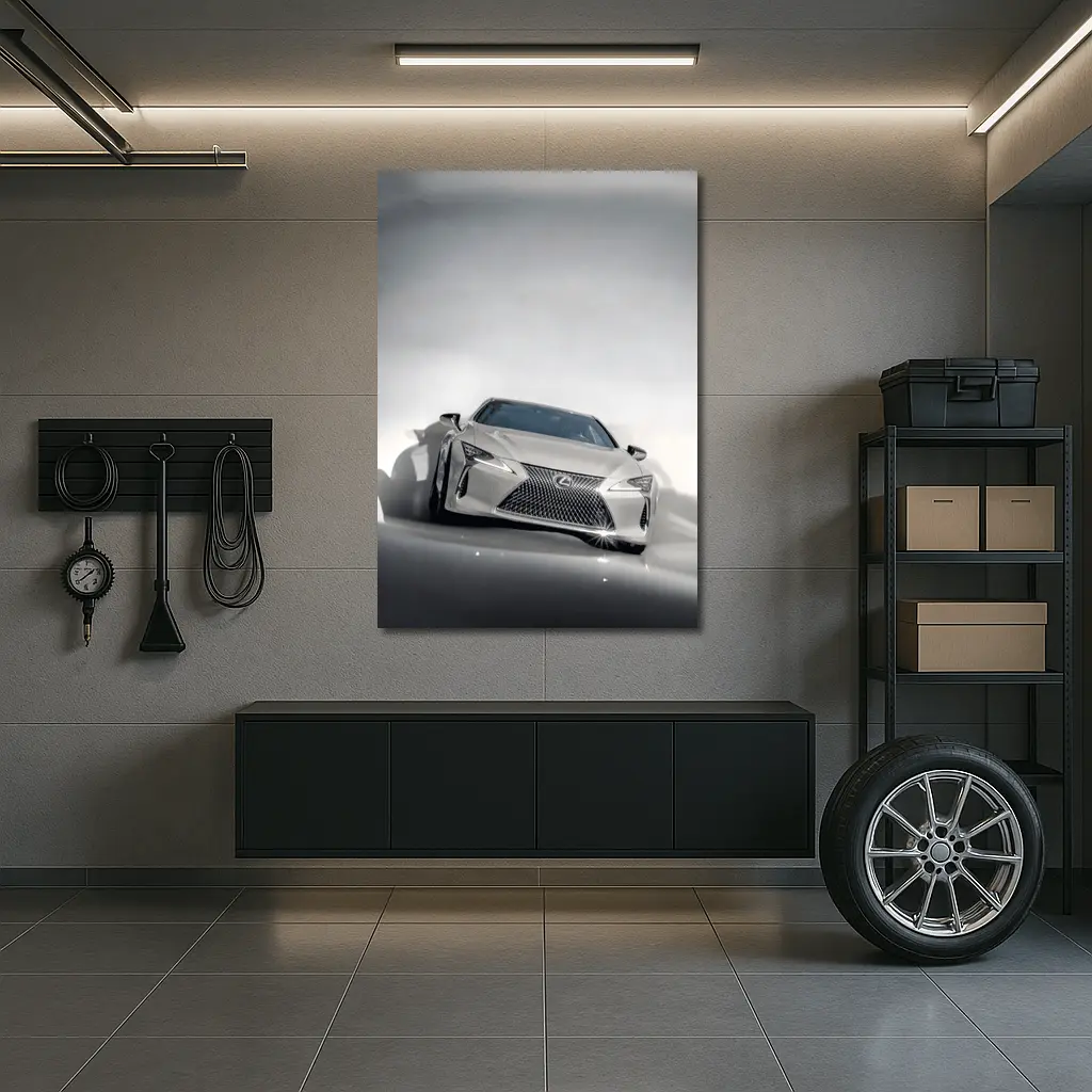 Lexus LC White Studio Light Background – Wall Art