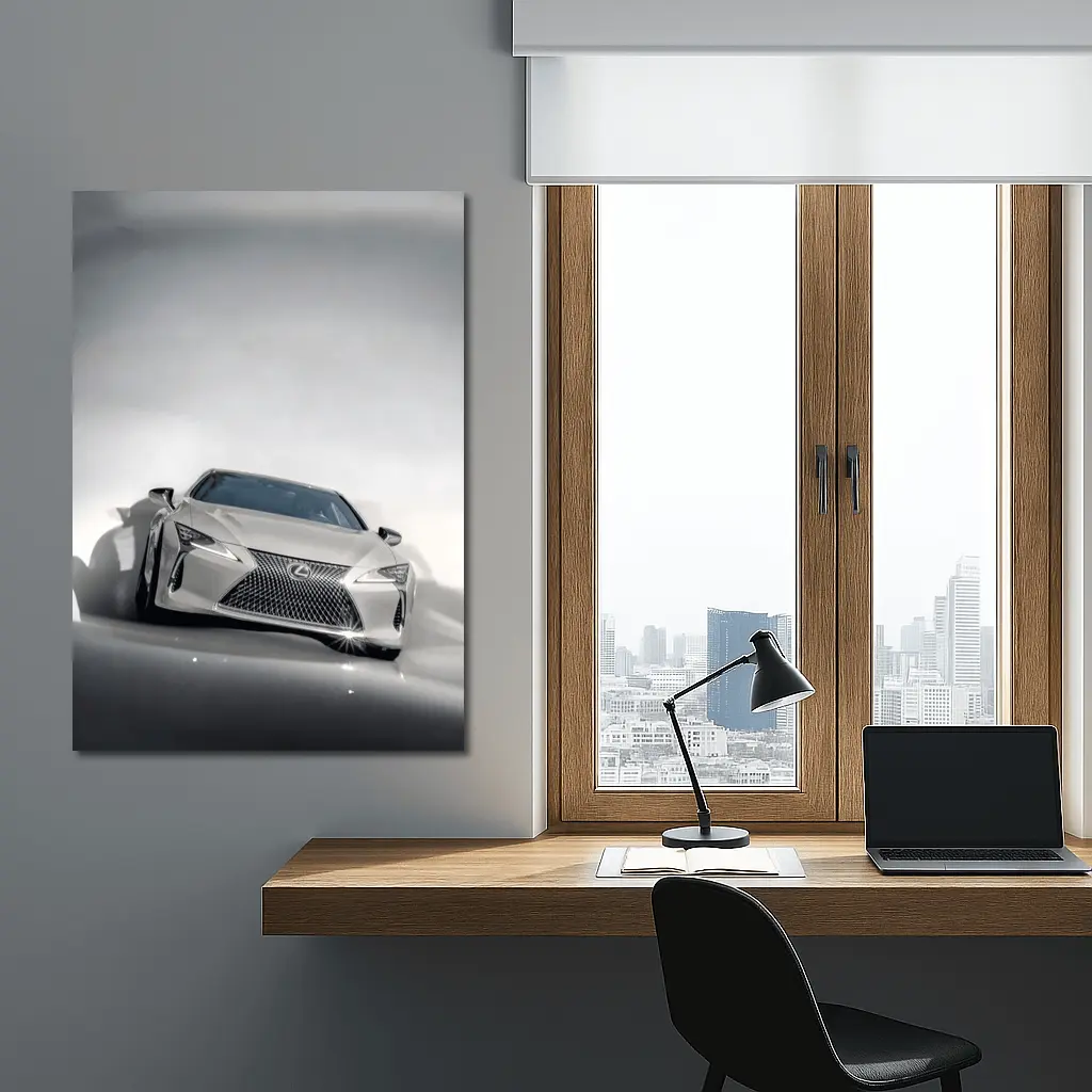Lexus LC White Studio Light Background – Wall Art
