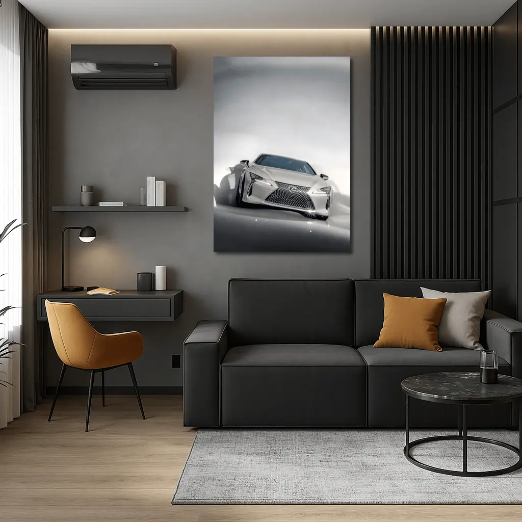 Lexus LC White Studio Light Background – Wall Art