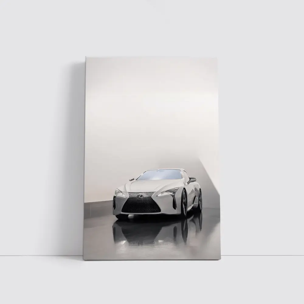 Lexus LC White Studio Minimal Background – Wall Art