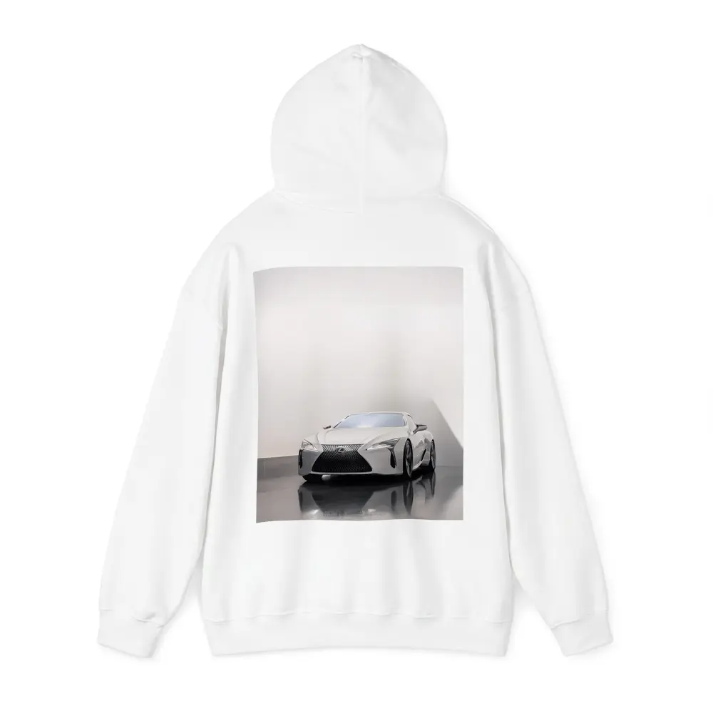 Lexus LC White Studio Minimal Background – Hoodies