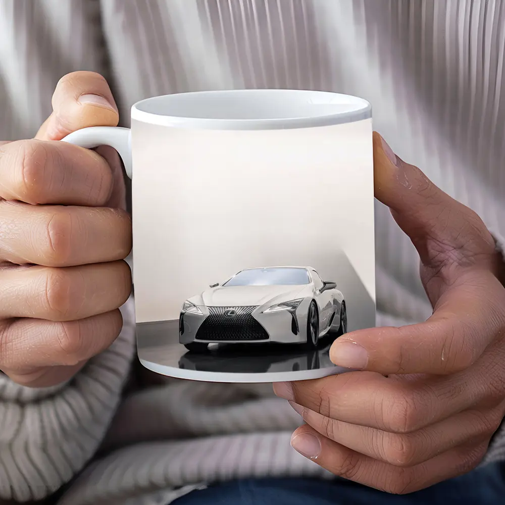 Lexus LC White Studio Minimal Background – Mugs
