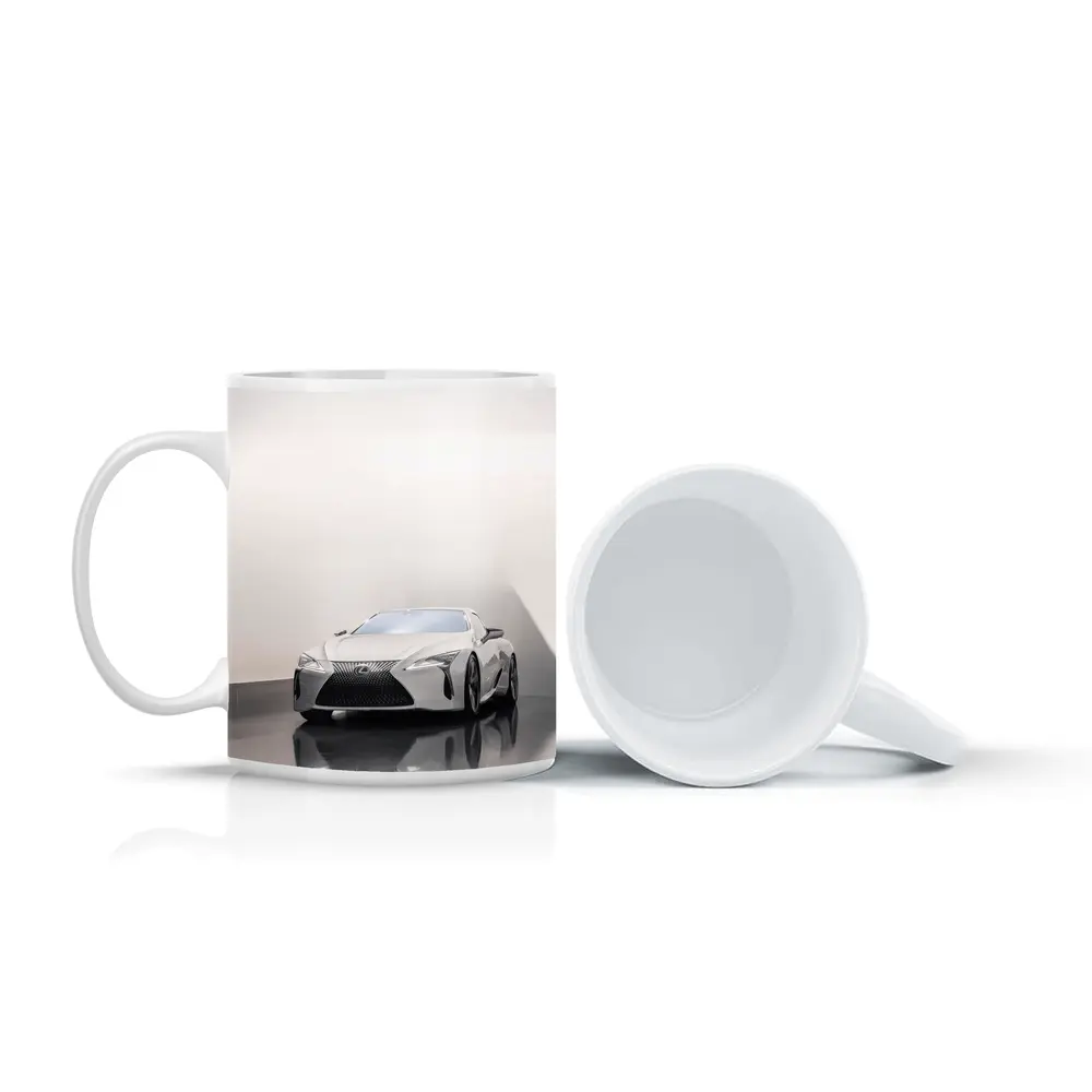 Lexus LC White Studio Minimal Background – Mugs