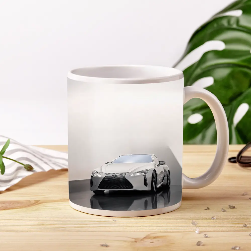 Lexus LC White Studio Minimal Background – Mugs