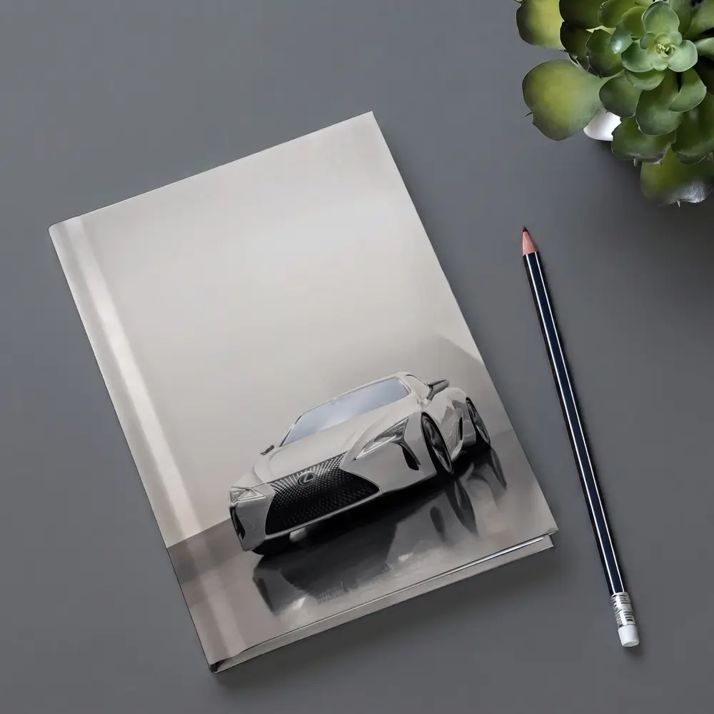 Lexus LC White Studio Minimal Background – Notebooks
