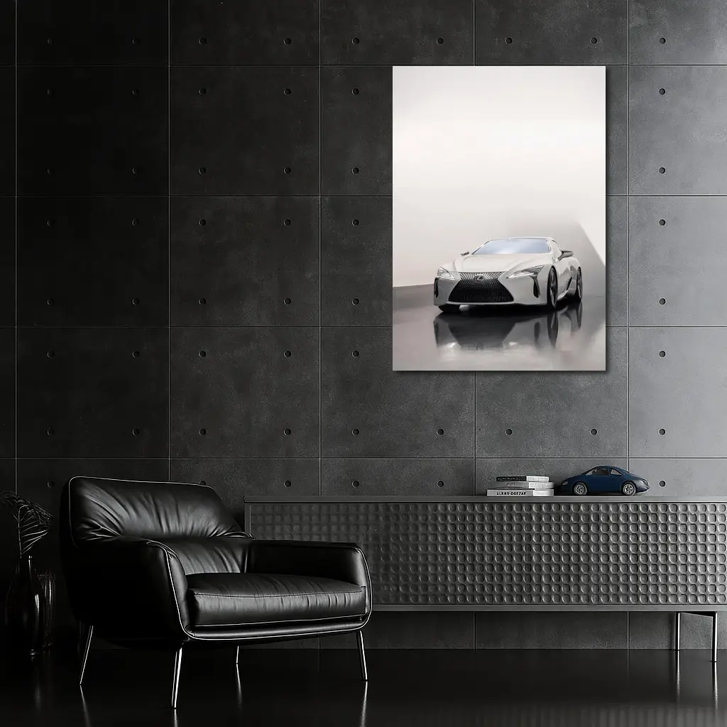 Lexus LC White Studio Minimal Background – Wall Art