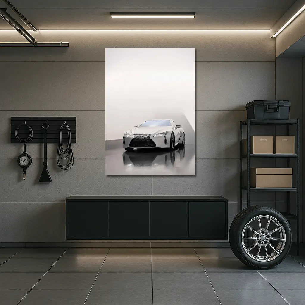 Lexus LC White Studio Minimal Background – Wall Art