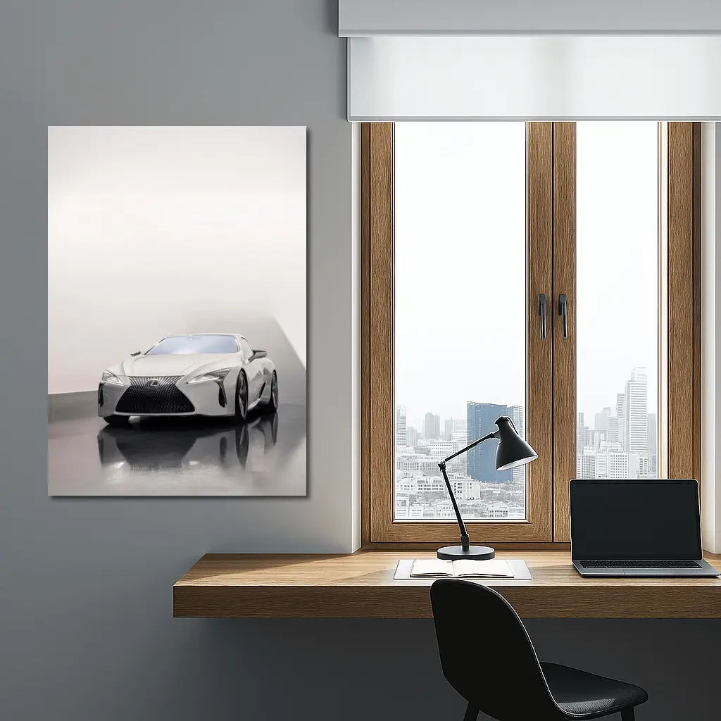 Lexus LC White Studio Minimal Background – Wall Art