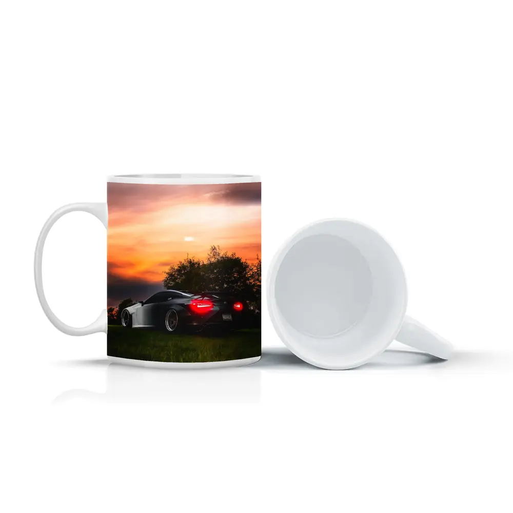 Lexus LC500 Black Sports Car Sunset Sky – Mugs