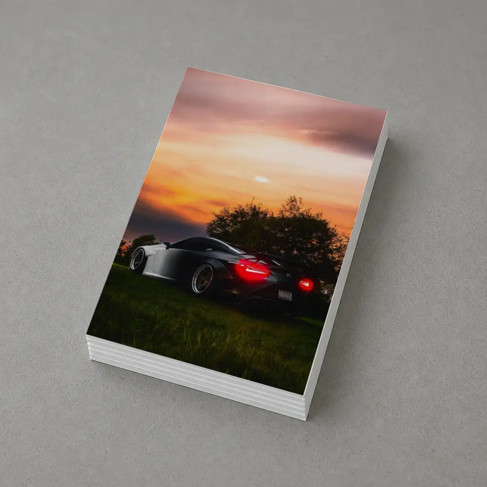 Lexus LC500 Black Sports Car Sunset Sky – Postcards