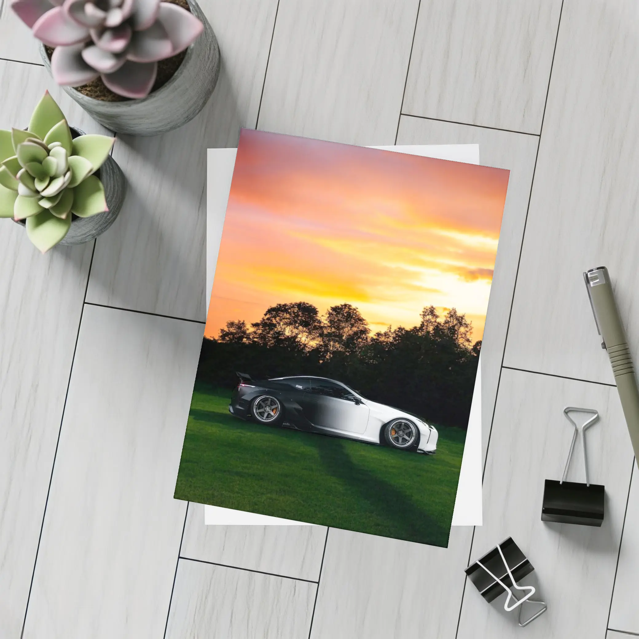 Lexus LC500 Coupe At Golden Sunset – Postcards