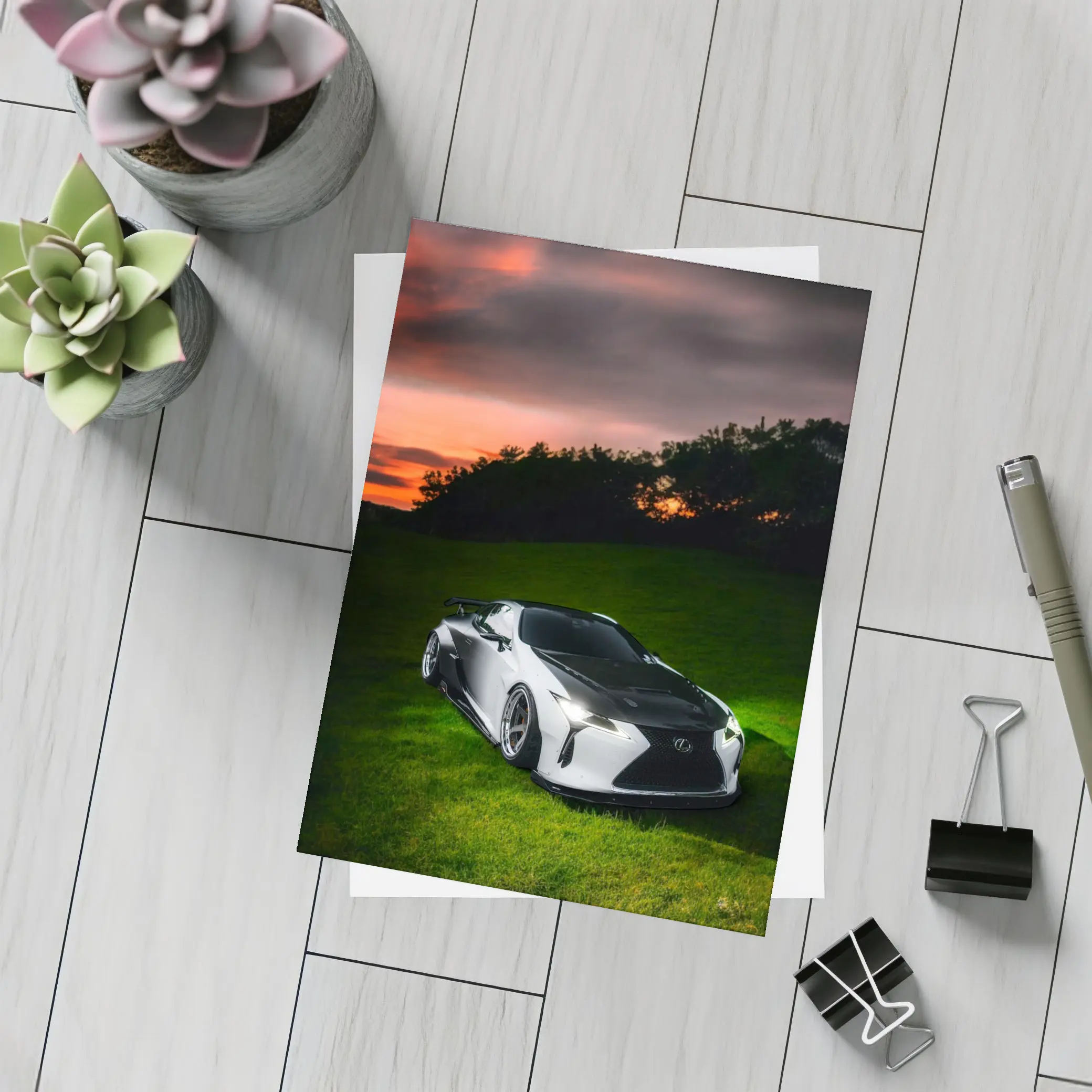 Lexus LC Wide Body Sunset Grass – Postcards