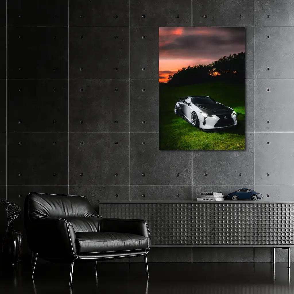 Lexus LC Wide Body Sunset Grass – Wall Art