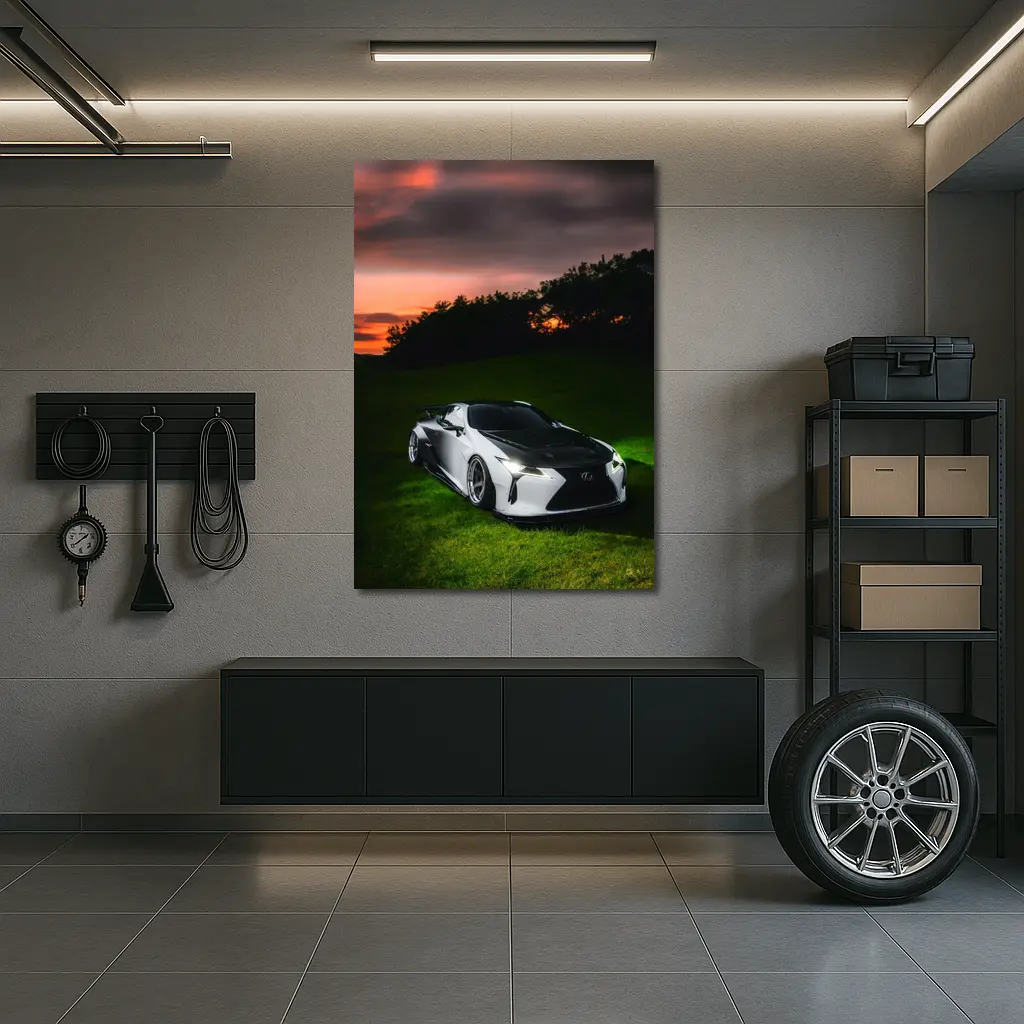 Lexus LC Wide Body Sunset Grass – Wall Art