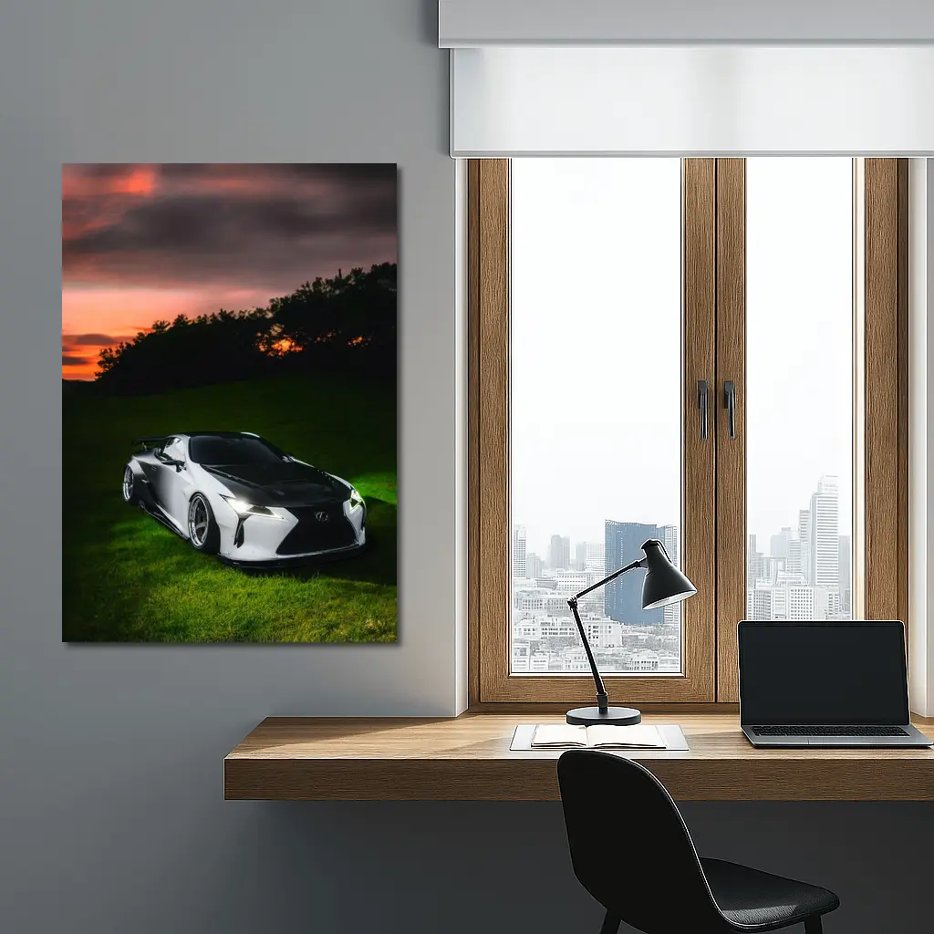 Lexus LC Wide Body Sunset Grass – Wall Art
