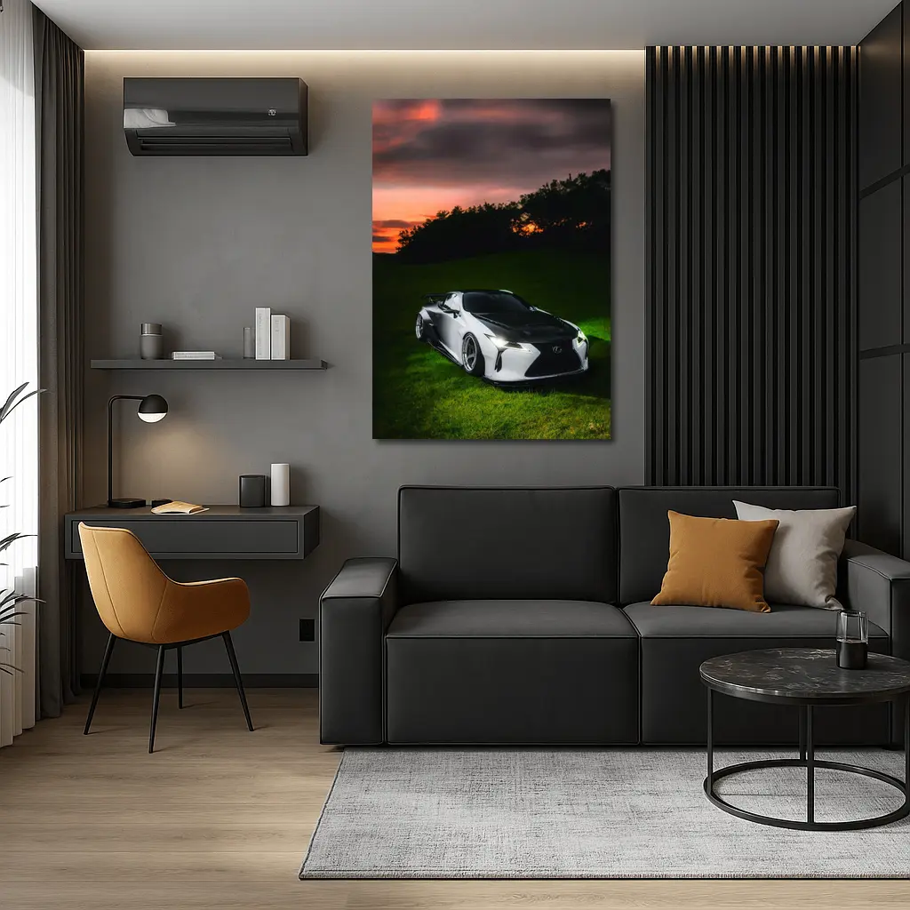 Lexus LC Wide Body Sunset Grass – Wall Art