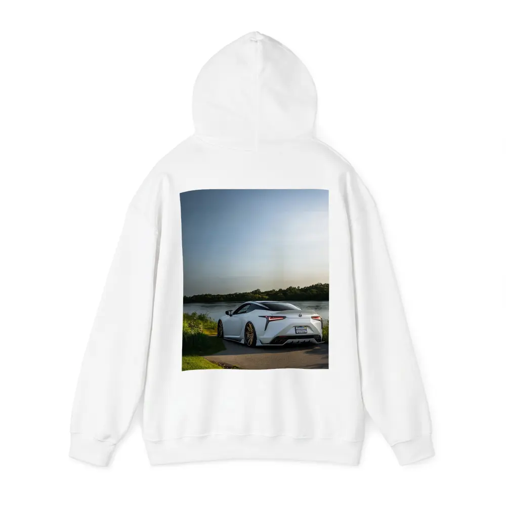Lexus LC500 White Coupe By Lake – Hoodies