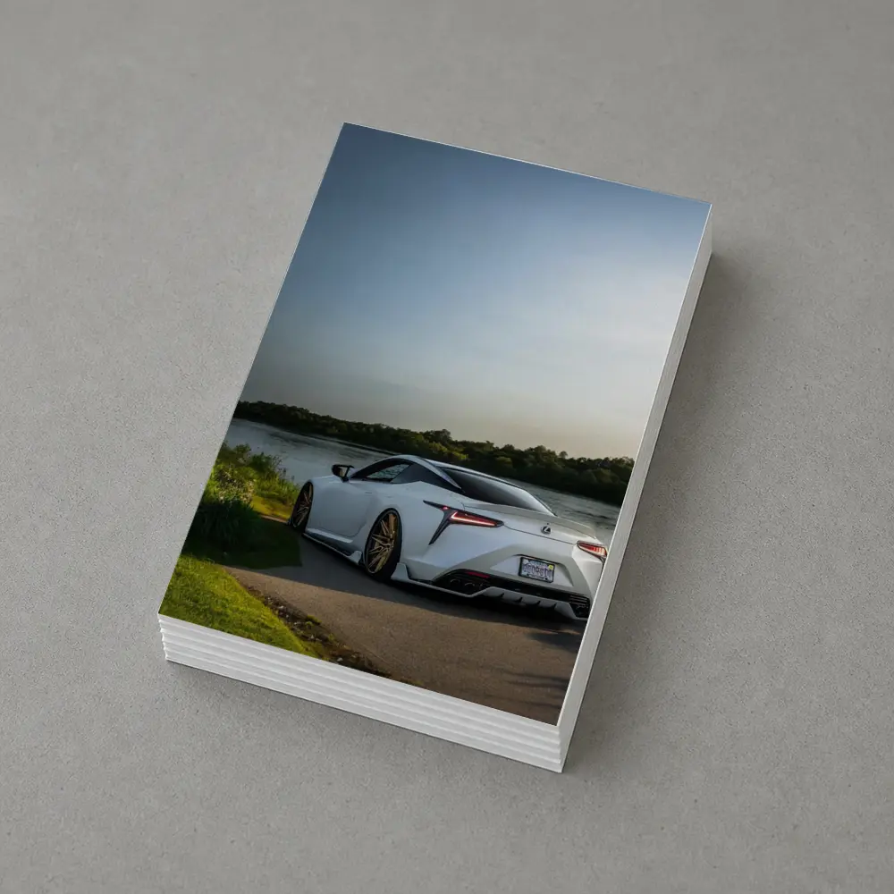 Lexus LC500 White Coupe By Lake – Postcards