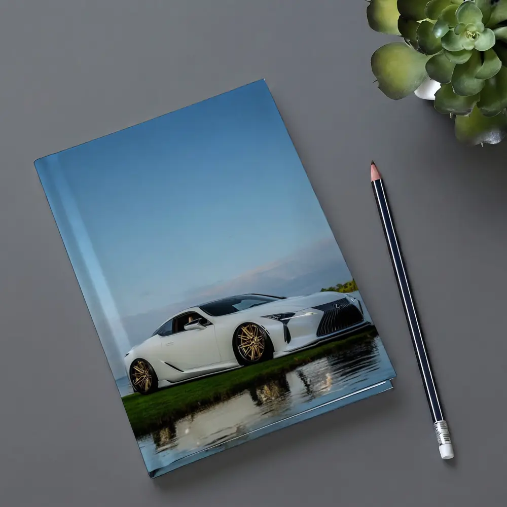 Lexus LC500 White Coupe Near Lake – Notebooks