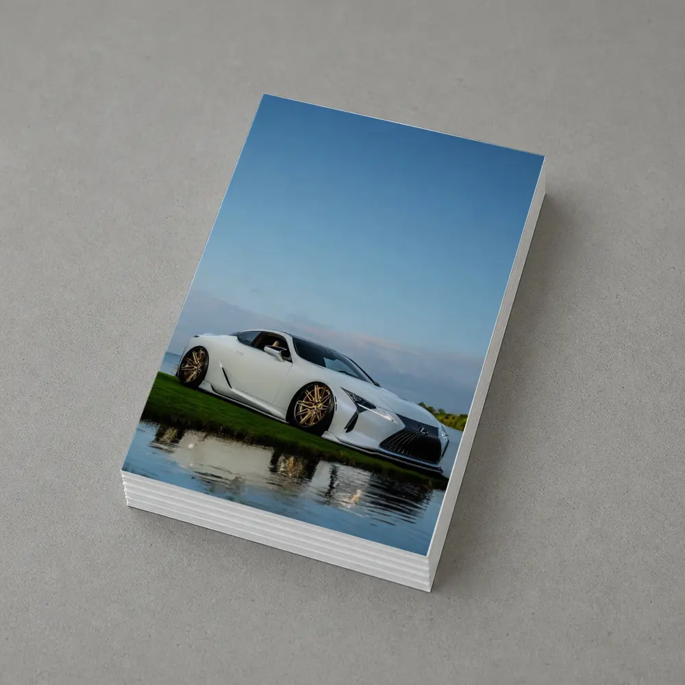 Lexus LC500 White Coupe Near Lake – Postcards