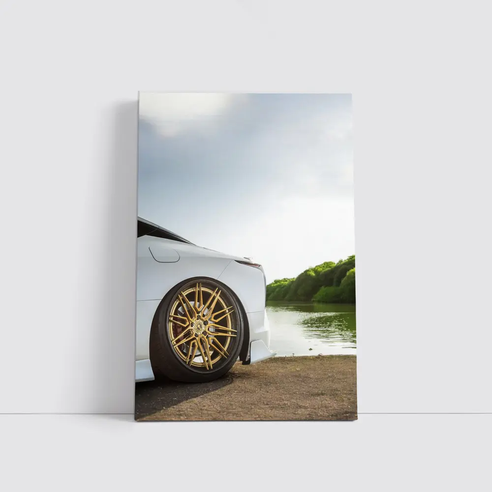 Lexus LC500 White Gold Wheels Lakeside – Wall Art