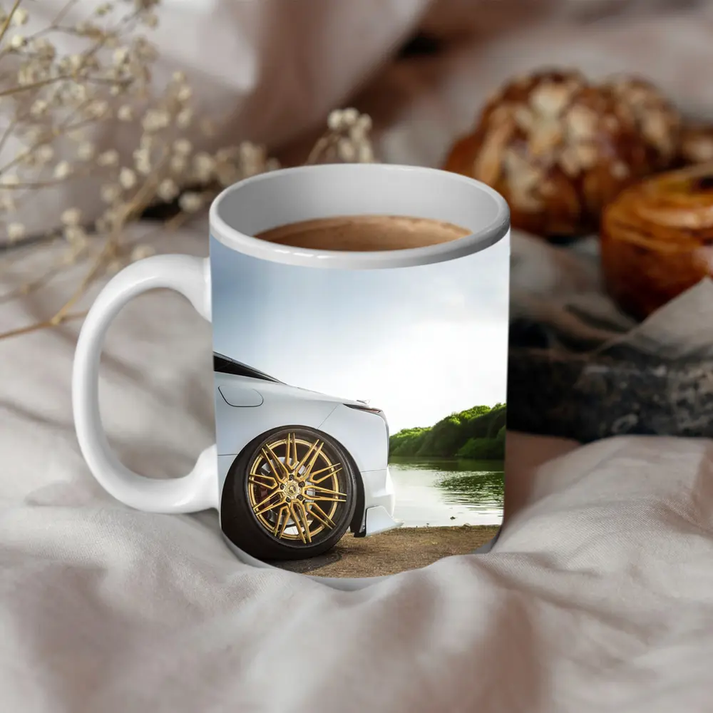 Lexus LC500 White Gold Wheels Lakeside – Mugs