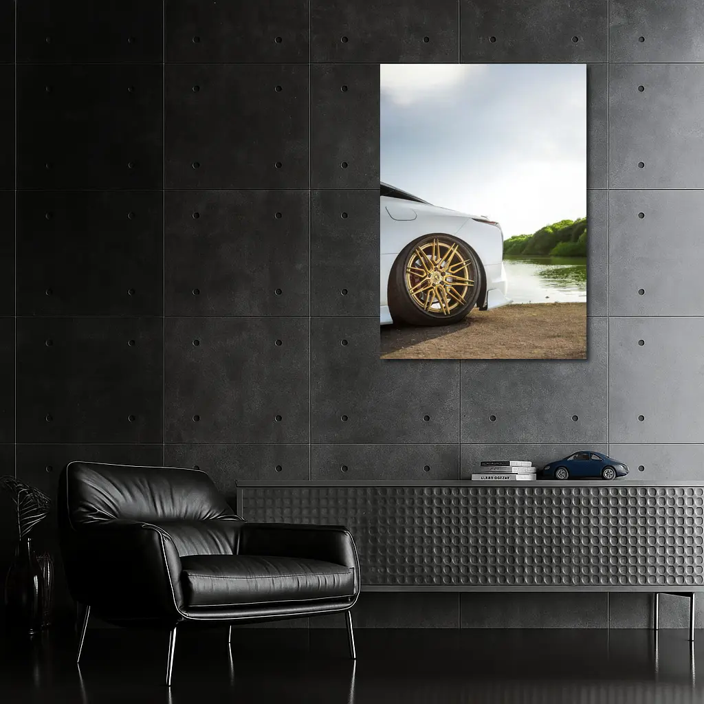 Lexus LC500 White Gold Wheels Lakeside – Wall Art