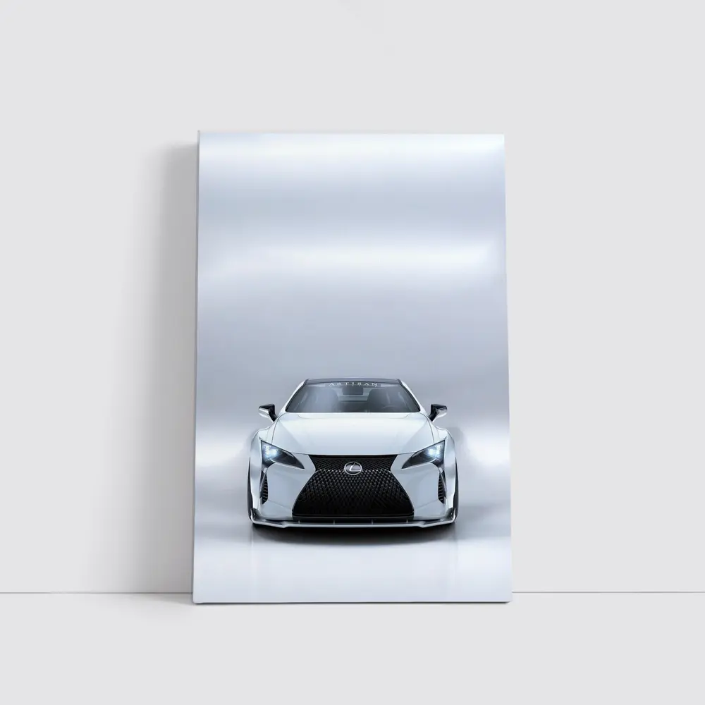 Lexus LC White Studio Front View – Wall Art