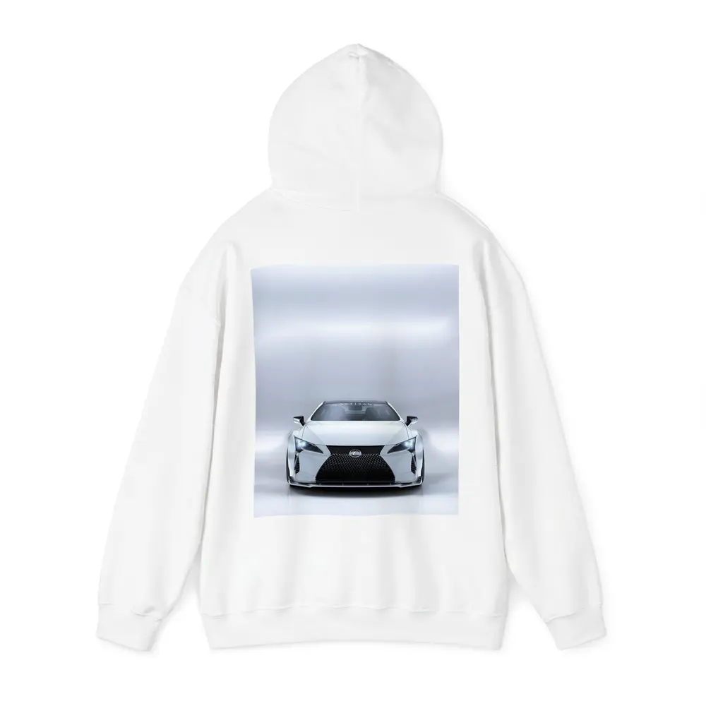 Lexus LC White Studio Front View – Hoodies