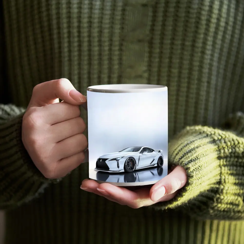 Lexus LC White Wide Body Studio Shot – Mugs