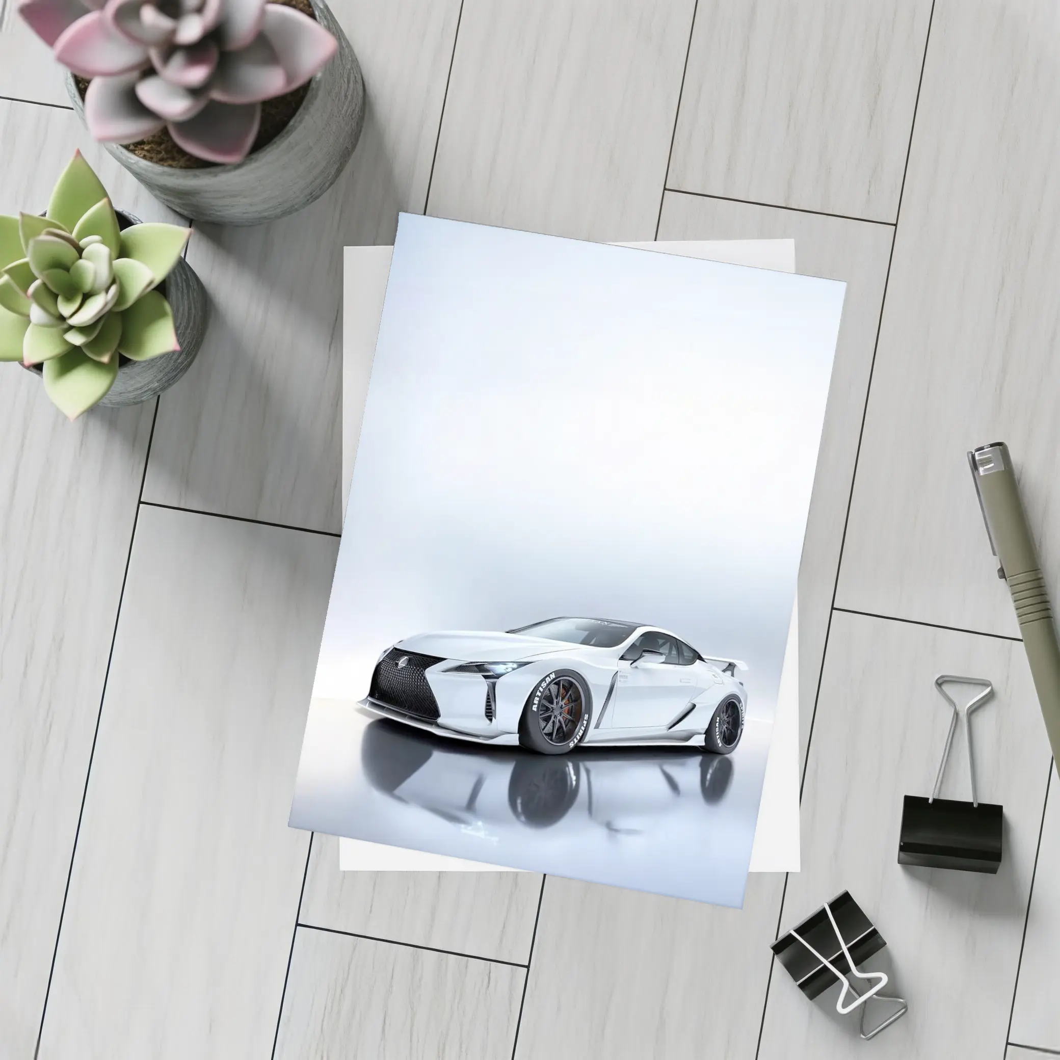 Lexus LC White Wide Body Studio Shot – Postcards