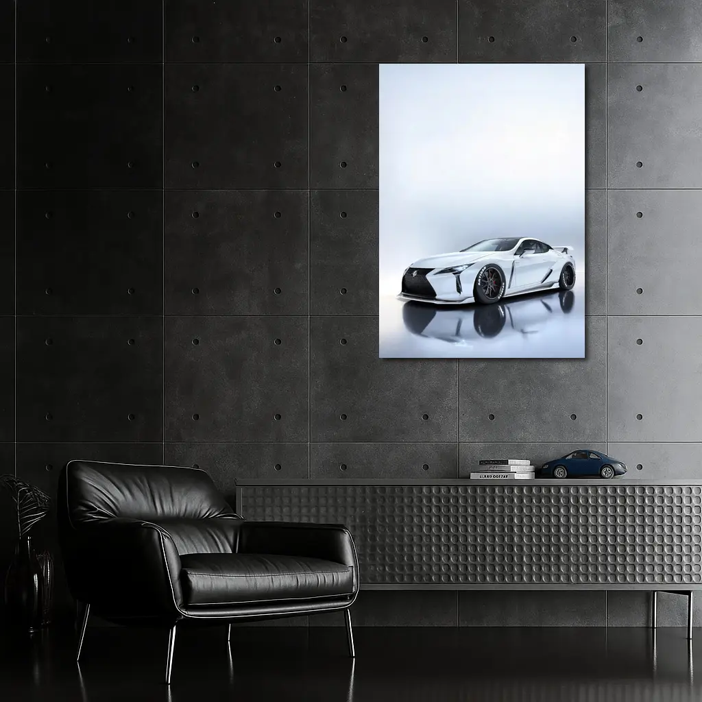 Lexus LC White Wide Body Studio Shot – Wall Art