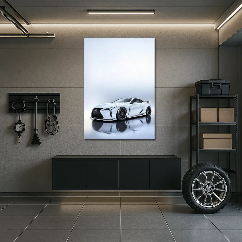 Lexus LC White Wide Body Studio Shot – Wall Art
