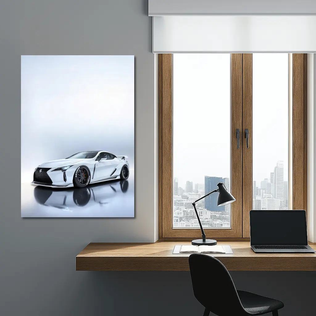 Lexus LC White Wide Body Studio Shot – Wall Art