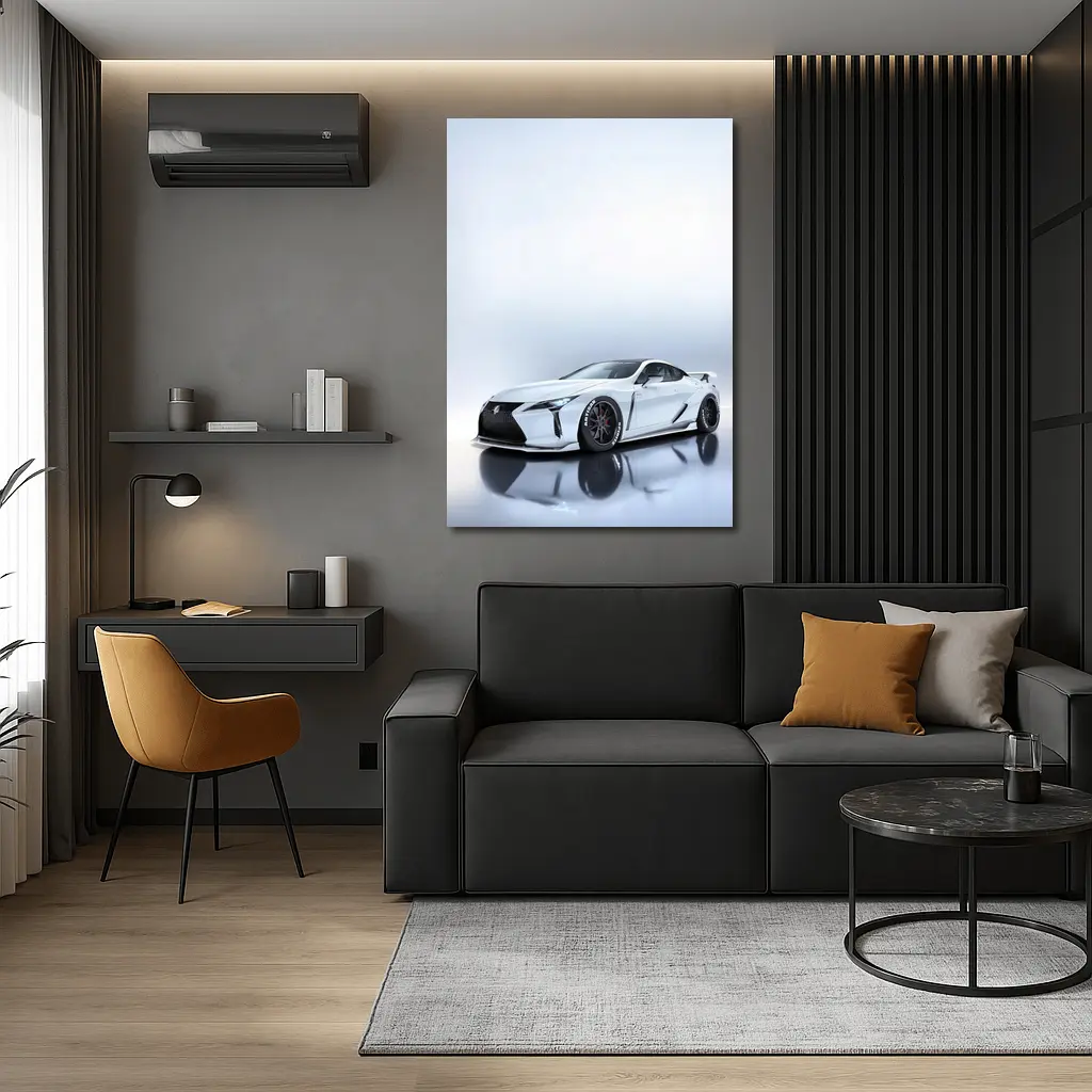 Lexus LC White Wide Body Studio Shot – Wall Art