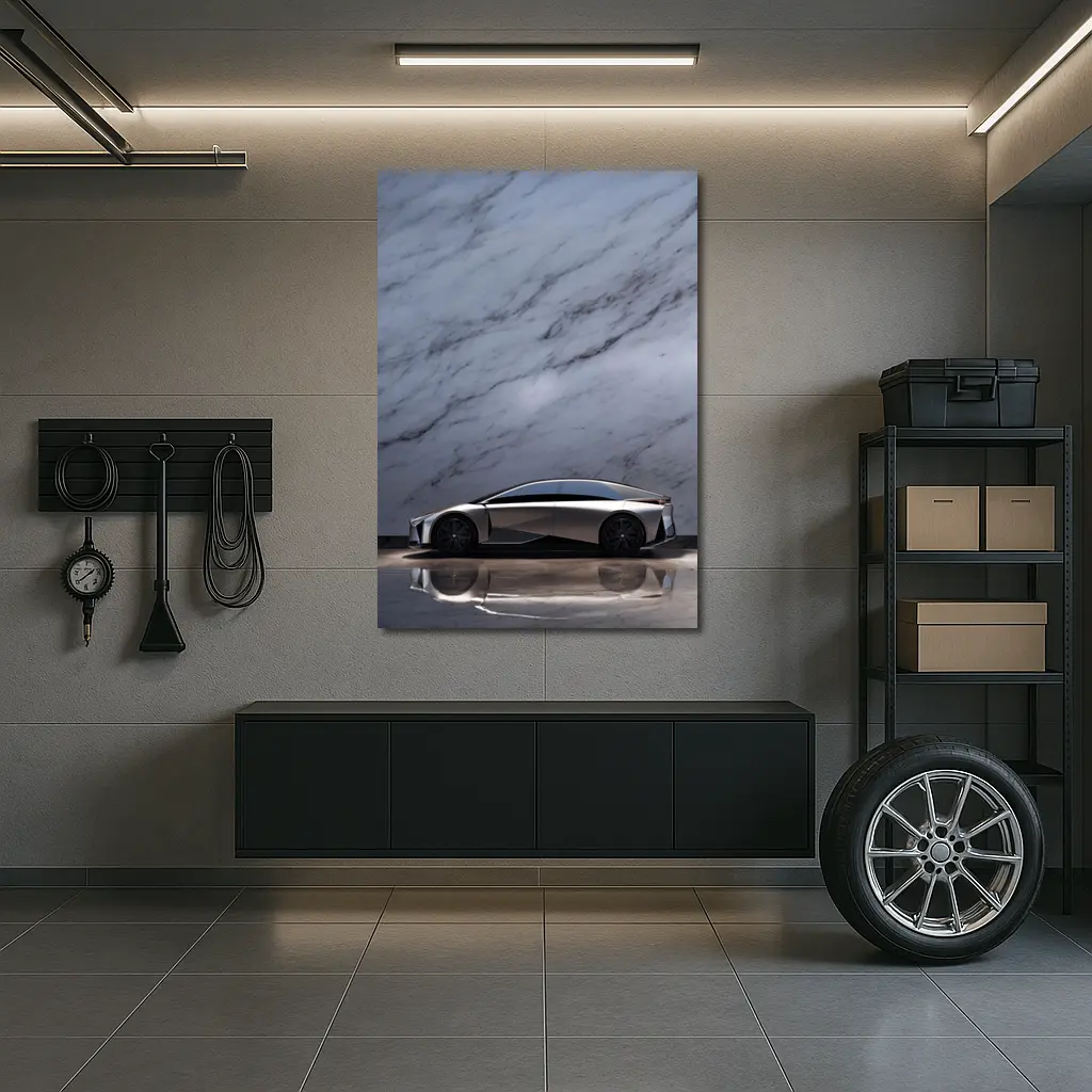 Lexus LF-ZC Concept Car Marble Background – Wall Art