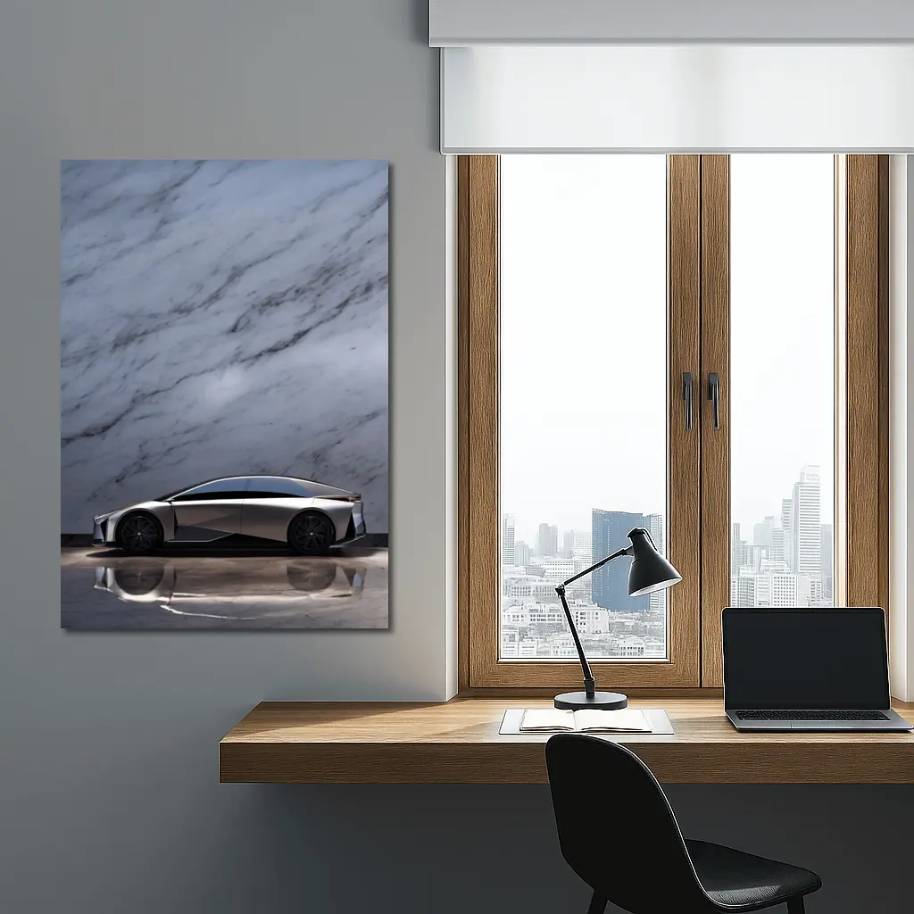 Lexus LF-ZC Concept Car Marble Background – Wall Art