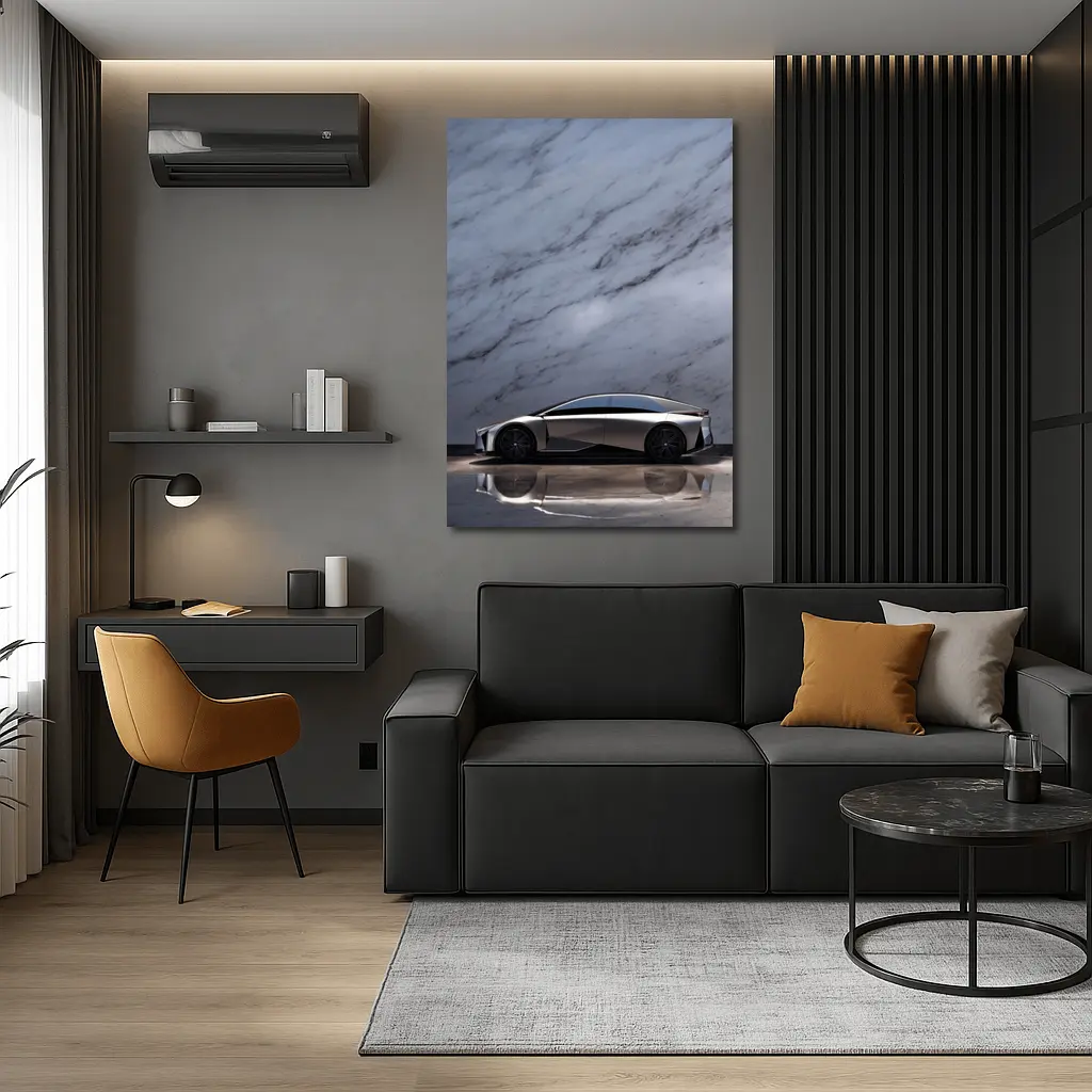 Lexus LF-ZC Concept Car Marble Background – Wall Art
