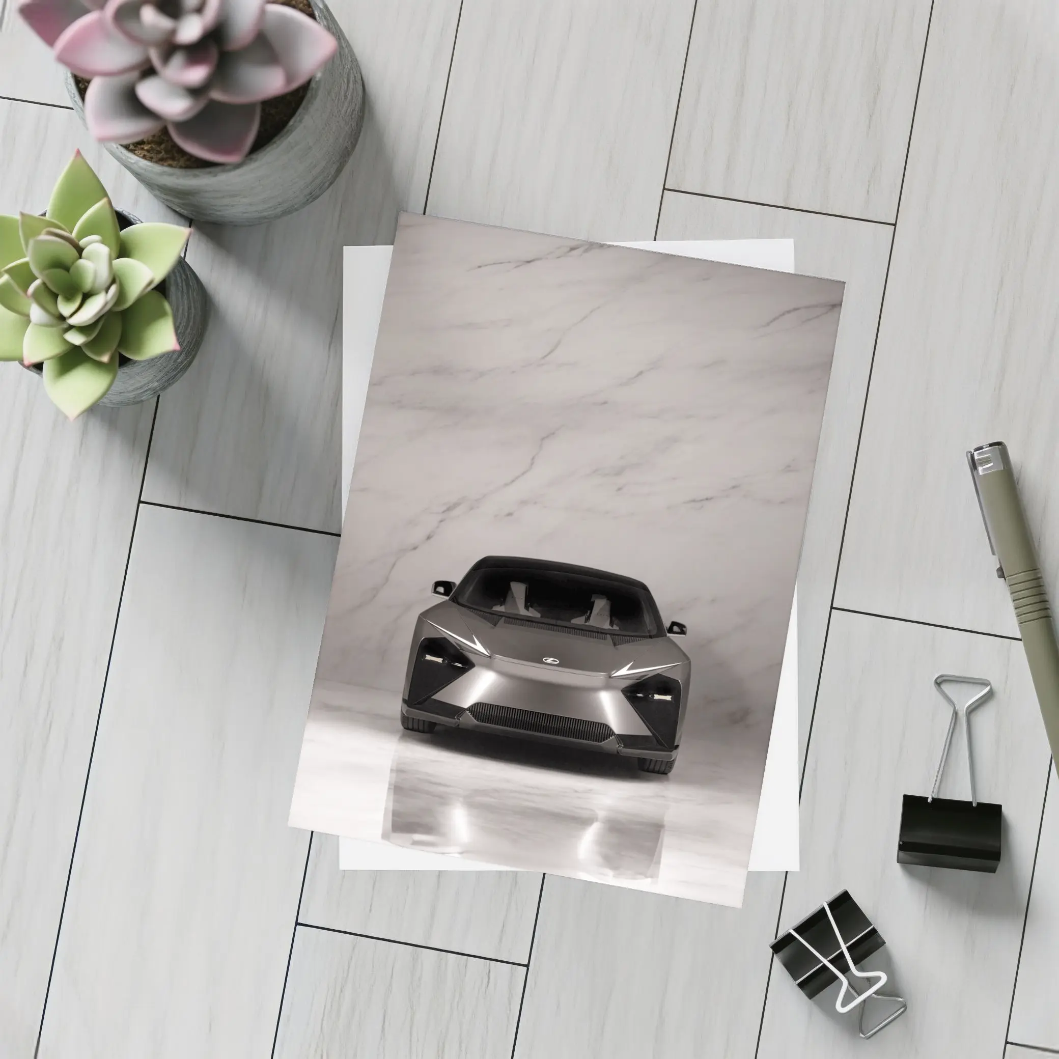 Lexus LF-ZC Concept Car White Marble Studio – Postcards
