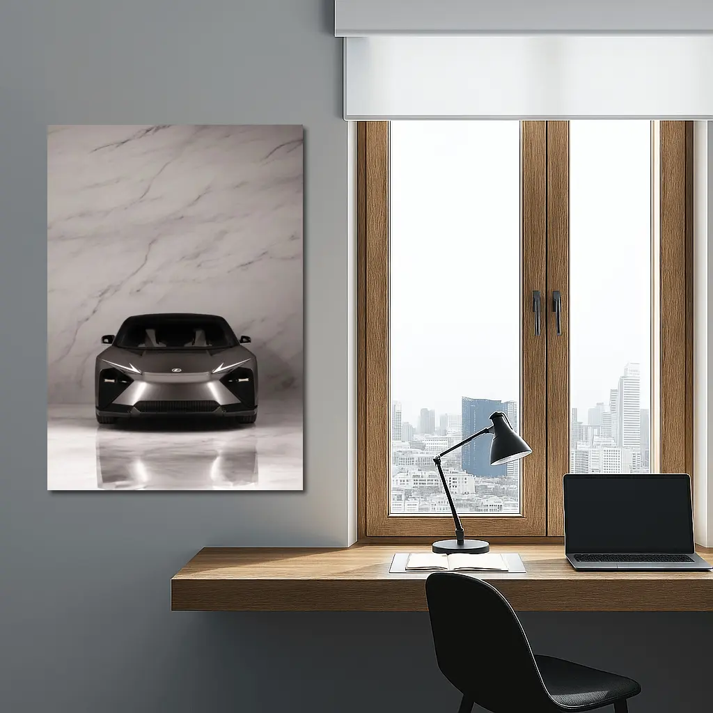 Lexus LF-ZC Concept Car White Marble Studio – Wall Art