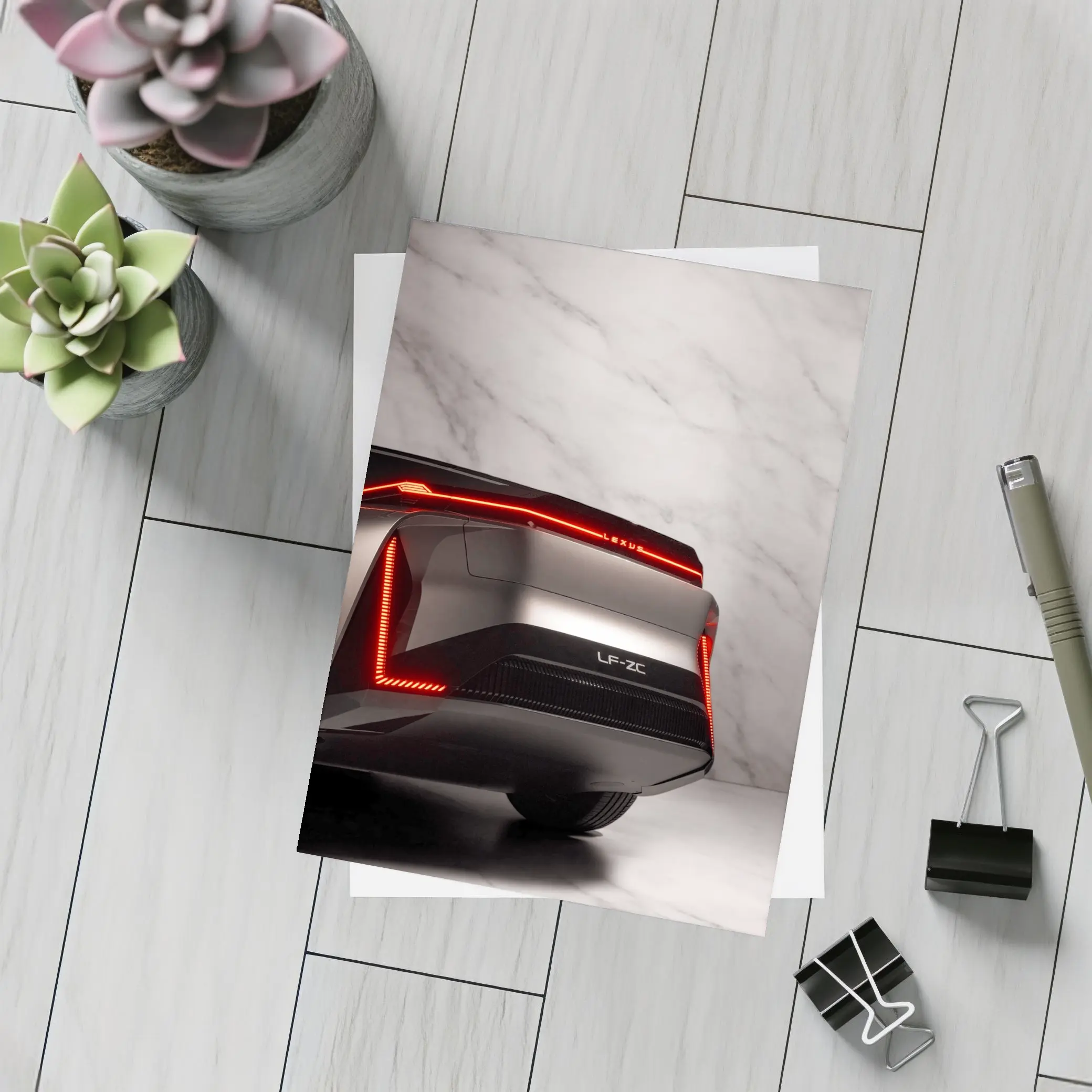 Lexus LF-ZC Concept Rear White Marble – Postcards