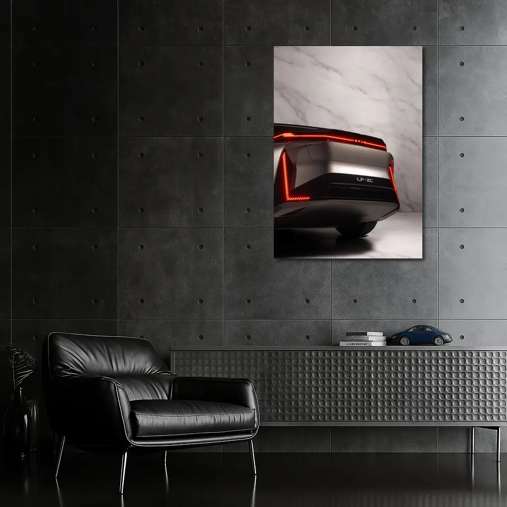 Lexus LF-ZC Concept Rear White Marble – Wall Art