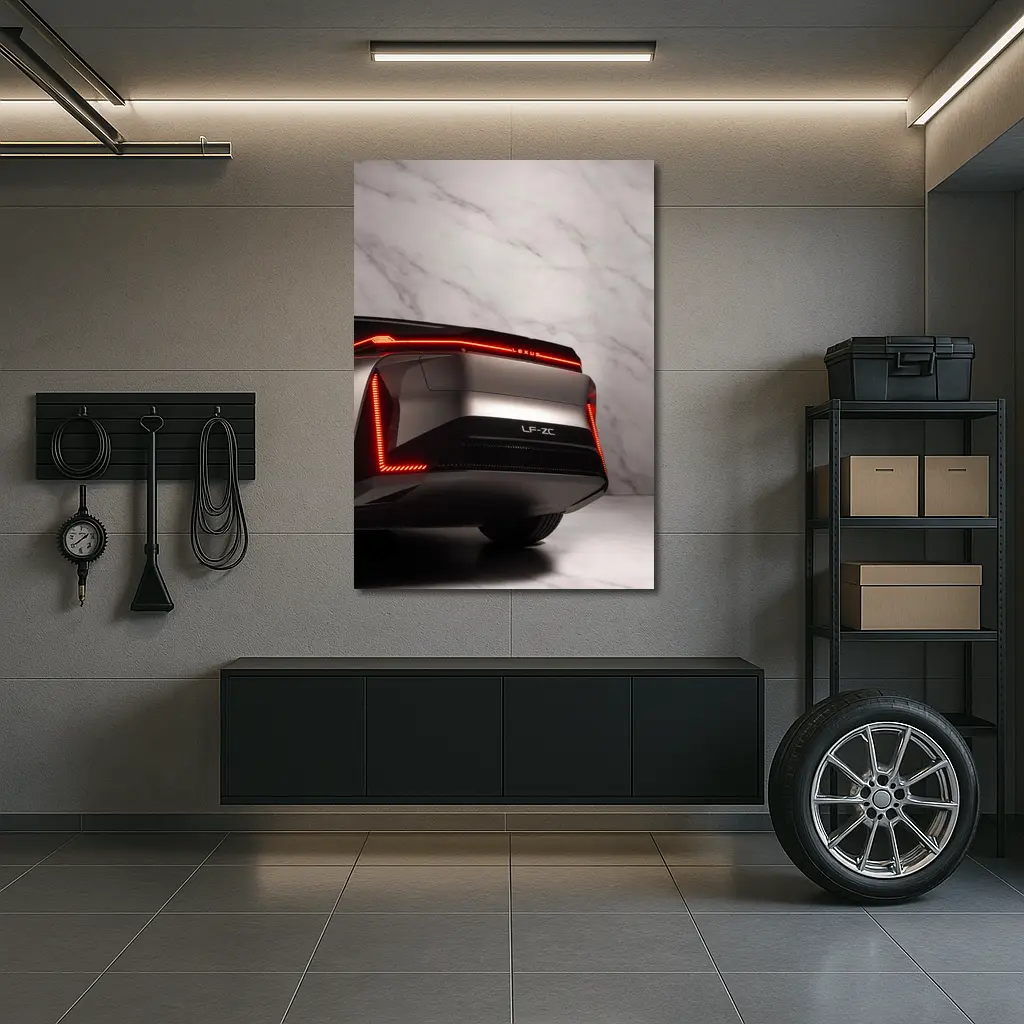 Lexus LF-ZC Concept Rear White Marble – Wall Art